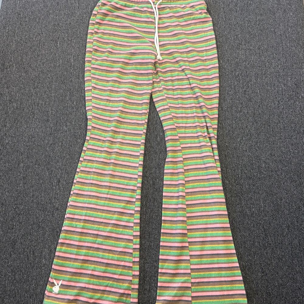 Vintage Y2k Pacsun Playboy Multicolor Terry Flare Sweatpants Women's Small